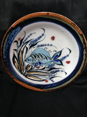 Ken Edwards Gallery handcrafted stoneware bread plate.