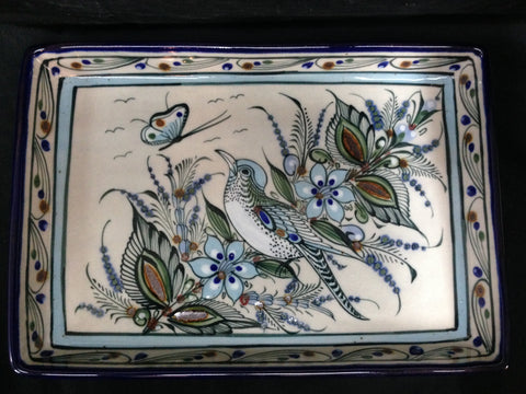 Ken Edwards Collection Gallery handcrafted stoneware tray.  Approximately 10” x 7”.