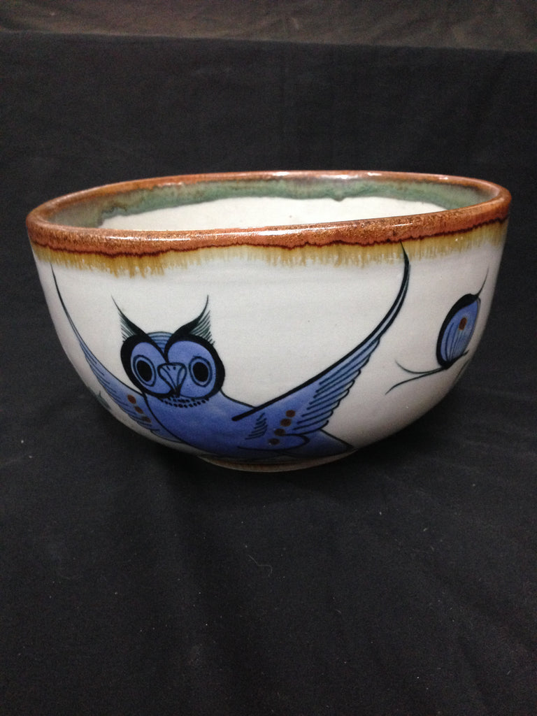 Ken Edwards Gallery handcrafted stoneware bowl. 4.5” high, 8.25” wide.