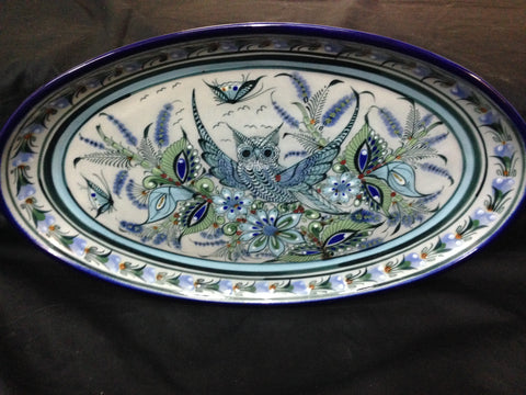 Ken Edwards Collection Gallery handcrafted stoneware platter. 15” x 9.5”. Approximately