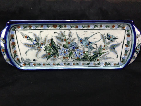 Ken Edwards Collection Gallery handcrafted stoneware tray.  Approximately 15.5” x 6”.
