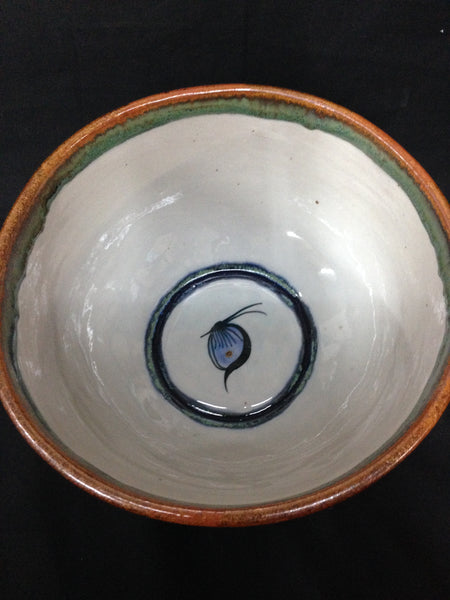 Ken Edwards Gallery handcrafted stoneware bowl. 4.5” high, 8.25” wide.