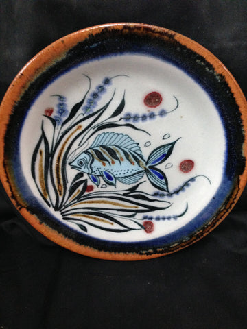 Ken Edwards Gallery handcrafted stoneware bread plate.