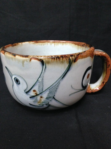Ken Edwards Gallery handcrafted stoneware Latte or soup mug.  3.75” x 5”