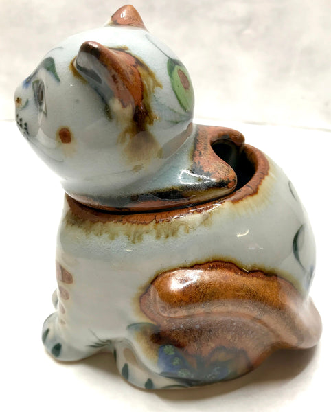 Ken Edwards Pottery Cat Sugar Bowl with Cat's Head Lid in stoneware  (KE.UV23)