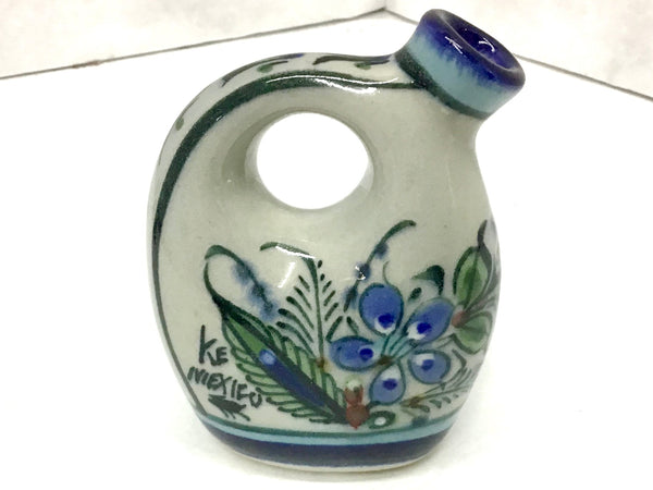 Blue rim stoneware pitcher