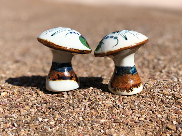 Ken Edwards Pottery Mushroom Salt & Pepper Shakers 