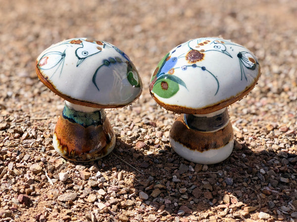 Ken Edwards Pottery Mushroom Salt & Pepper Shakers 