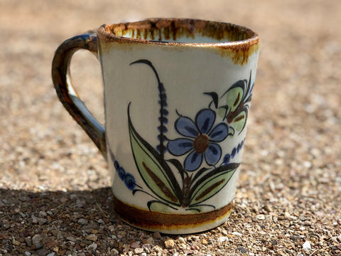 T 10 Ken Edwards mug in stoneware with bird and leaves on exterior.