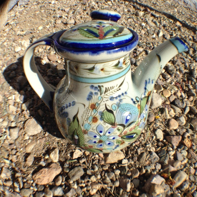 Ken Edwards collection series blue rim tea pot